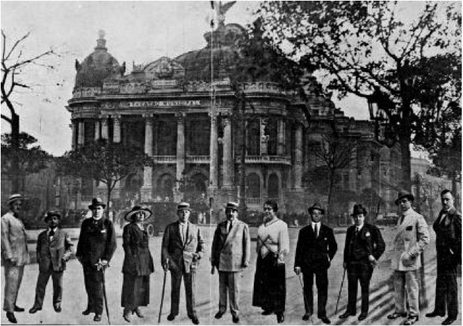 Fotomontagem da Revista A Estação Teatral, de 1918.